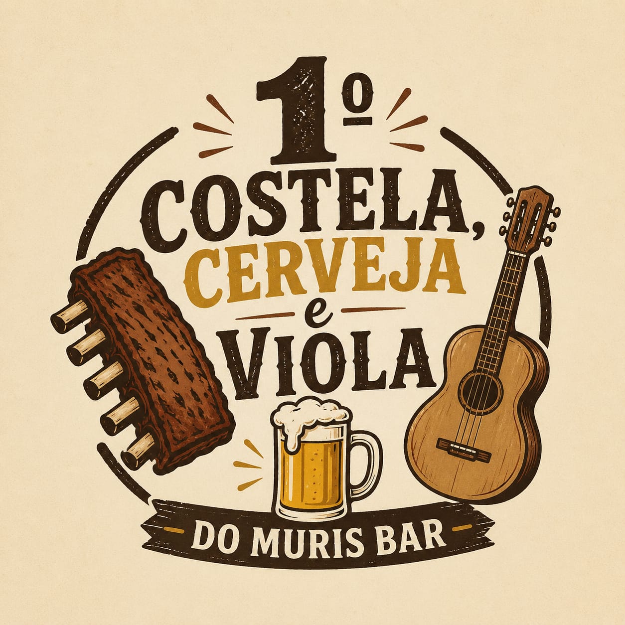 1 Costela, Cerveja e Viola do Muris Bar