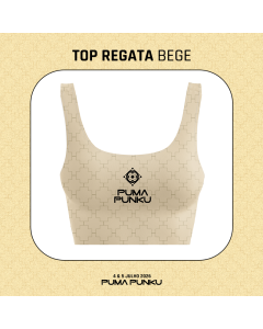 Puma Punku Festival - 11 Anos - TOP REGATA (BEGE)